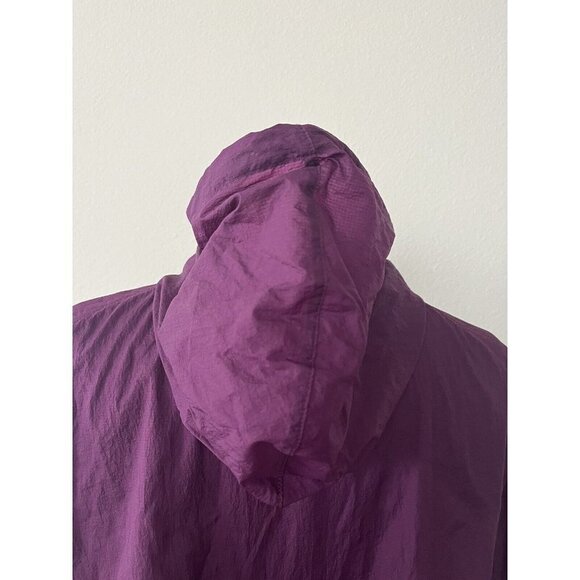 Champion Windbreaker Pullover Hoodie Adult L Purple 1/2 zip zipper pockets - Picture 7 of 11